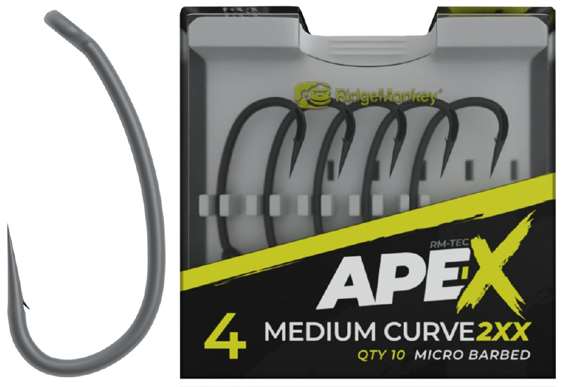Гачки RidgeMonkey Ape-X Medium Curve 2XX №6 (10 шт/уп)