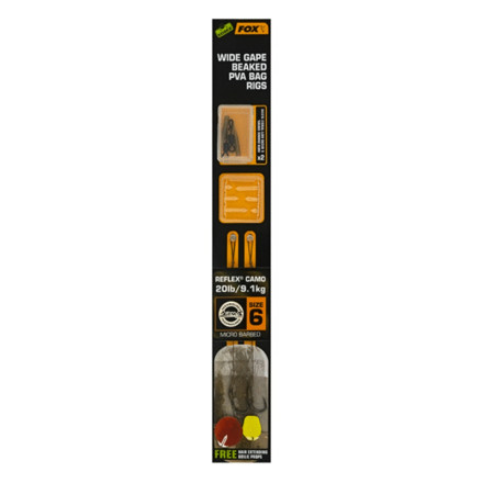 Готовий повідець Fox Edges Wide Gape Beaked PVA Bag Rigs Camo