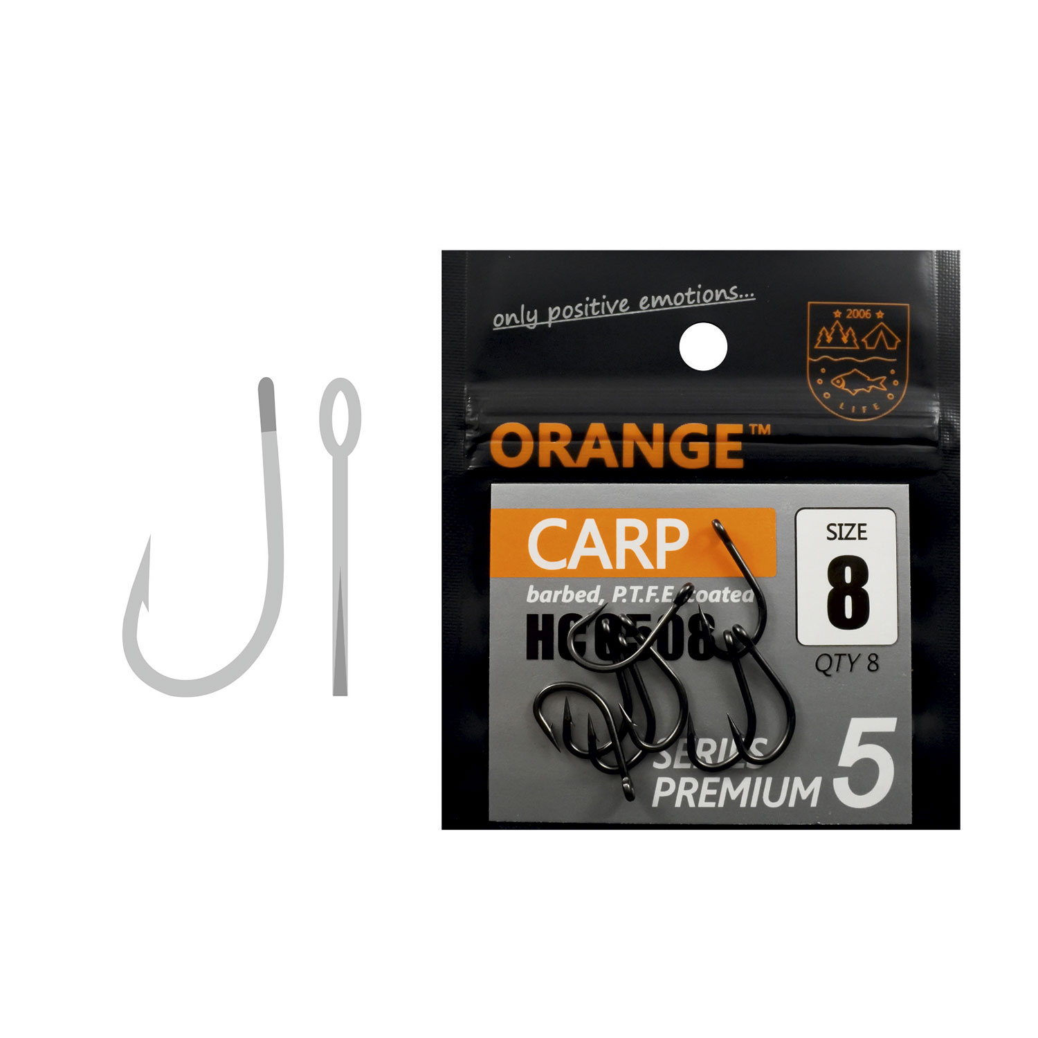 Одинарний короповий гачок Orange Series 5 Premium
