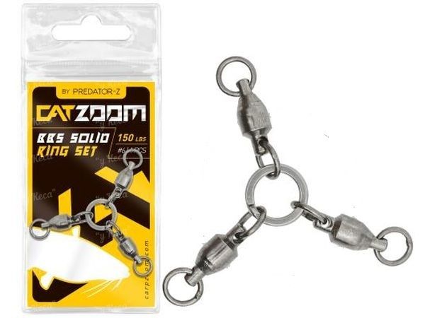 Потрійний вертлюг сомовий Catzoom nickel №6 150lb 30мм 1шт
