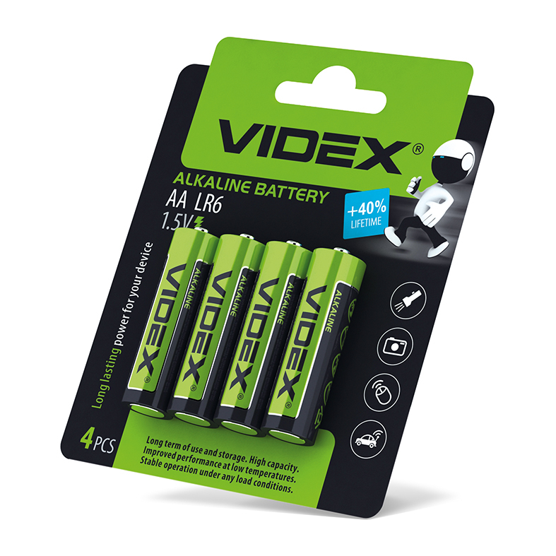 Батарейка лужна Videx LR6/AA 4шт/уп