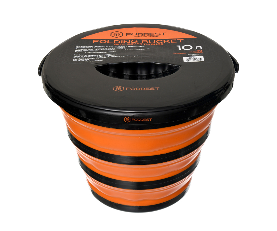 Відро силіконове з кришкою Forrest Folding Bucket Orange with cover