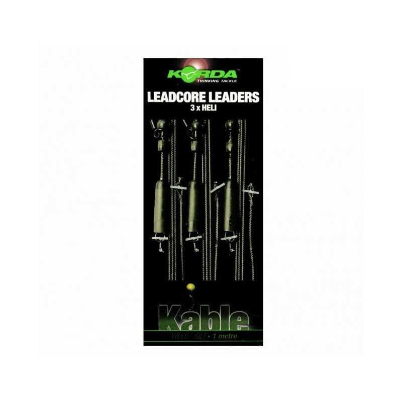 Готова оснастка Korda Kable Leadcore Leaders Heli Weed/Silt 3шт/уп