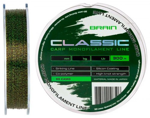 Волосінь Brain Classic Carp Line camo 300м
