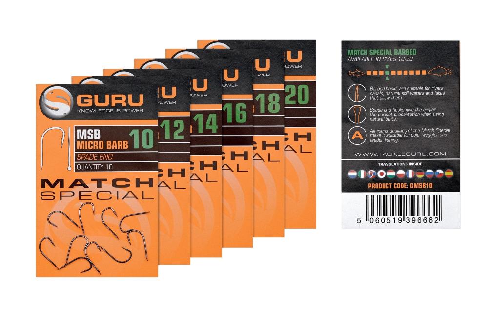 Гачки Guru Match Special Barbed/Spade End -Size