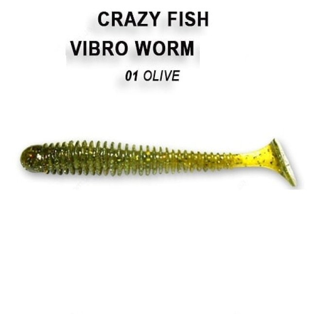 Силікон Crazy Fish Vibro Worm 2"