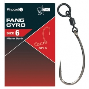 Гачки коропові з мікрокільцем та вертлюгом Nash Fang GyroHooks