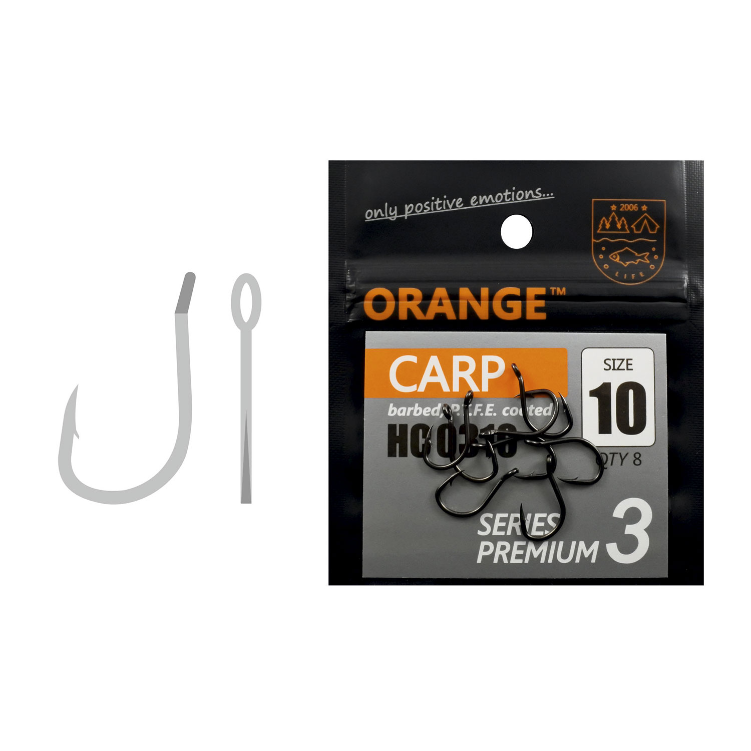 Одинарний короповий гачок Series Orange 3 Premium