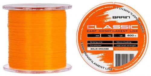 Волосінь Brain Classic Carp Line orange 600м