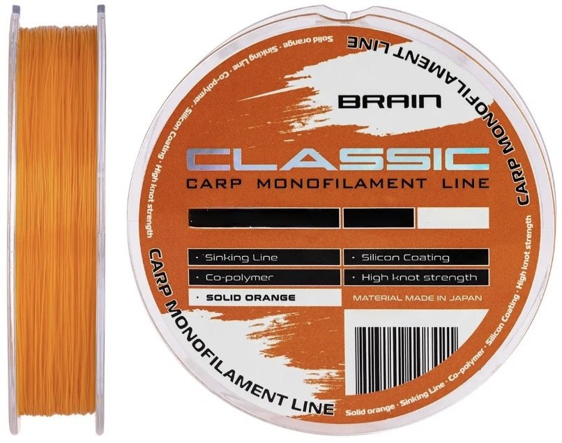 Волосінь Brain Classic Carp Line orange 300м